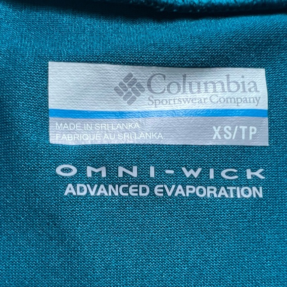 Columbia Omni wick top in teal blue. Size XS - Picture 4 of 7
